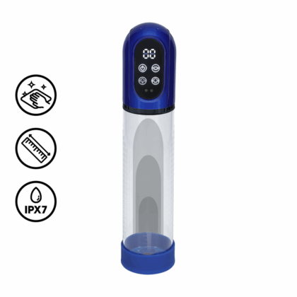 Engage - Automatische Waterdichte Penis Pomp en Masturbator - Metallic Blauw