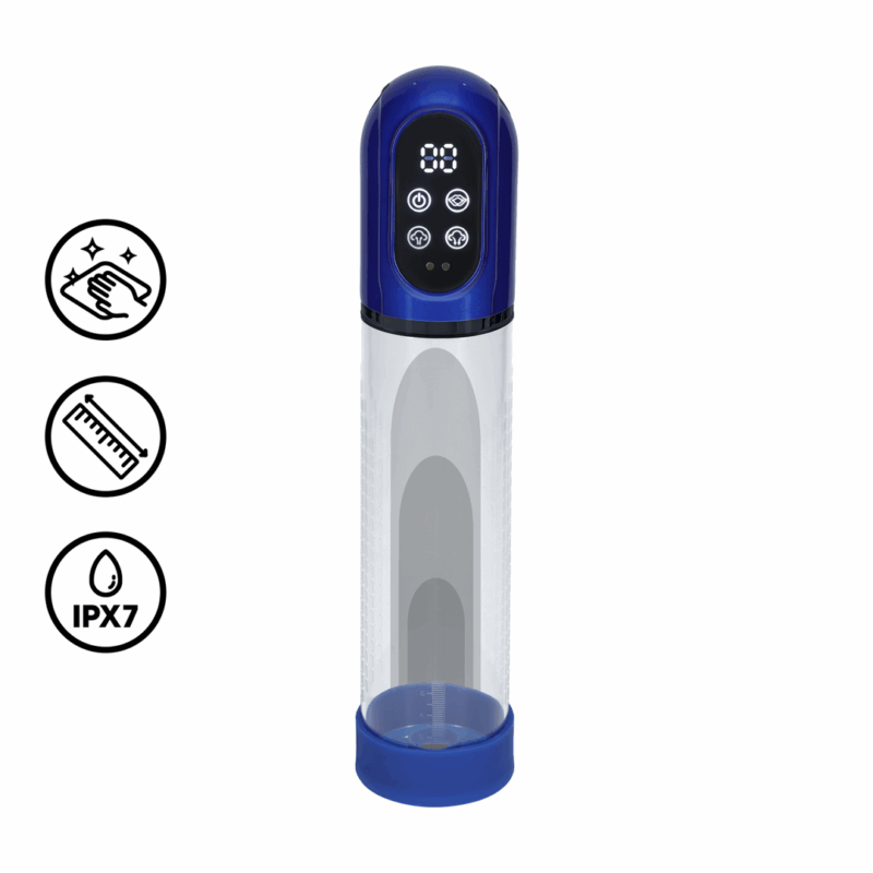 Engage - Automatische Waterdichte Penis Pomp en Masturbator - Metallic Blauw