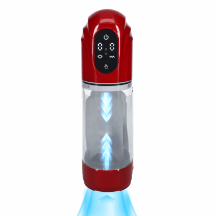 TechnoThrust - Automatische Waterdichte Masturbator Pomp - Metallic Rood