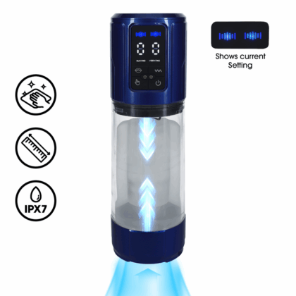 UltraLift - Automatische Waterdichte Masturbator Pomp - Metallic Blauw