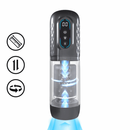 Vortex - Suction Rotation and Thrusting Masturbator Pump - Gun Metal