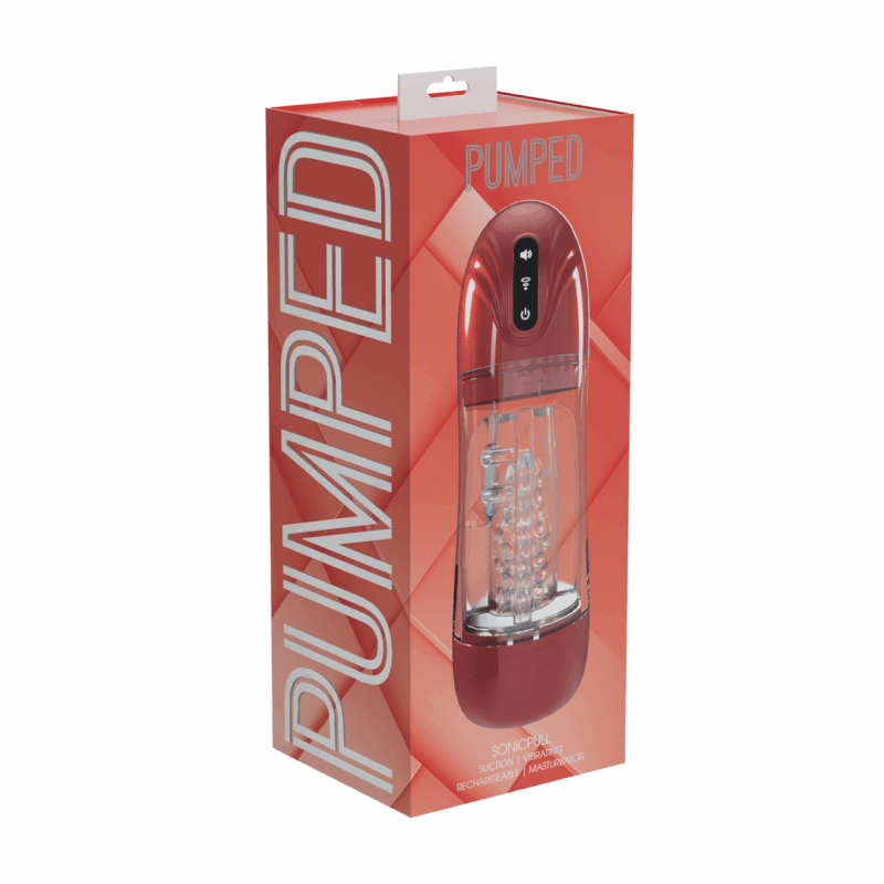 SonicPull - Suction and Vibration Masturbator Pump - Multimedia Enhanced - Metallic Red - Afbeelding 2