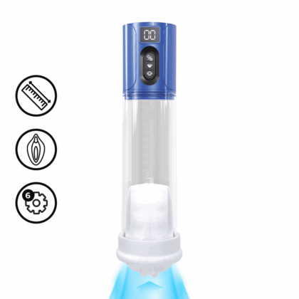 MaxLift - 7 Function Suction Masturbator Pump - Metallic Blue