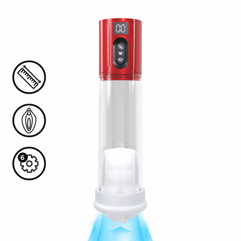 MaxLift - 7 Function Suction Masturbator Pump - Metallic Red
